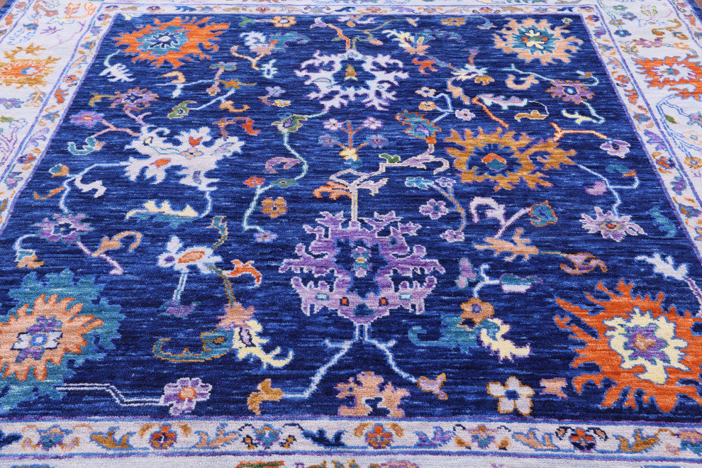 9' Square Turkish Oushak Hand Knotted Wool Rug - Q13584