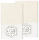 Linum Home Turkish Cotton Monica 2-Piece Embellished Hand Towel Set, Cream