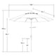9' Matted White Collar Tilt Crank Aluminum Umbrella, Canvas Pacifica