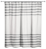 Gray Linen Stripes 71x74 Shower Curtain