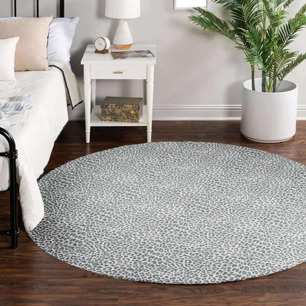 Indoor/Outdoor Mali ML2 Flannel Machine Washable 8' x 8' Round Rug
