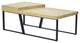 Benzara UPT-266260 Wooden Coffee Table With Metal Frame, Oak Brown and Black