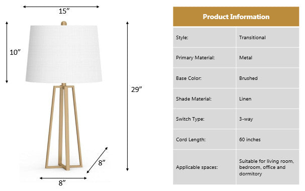 Jameson 29" Metal Gold Table Lamp, Set of 2