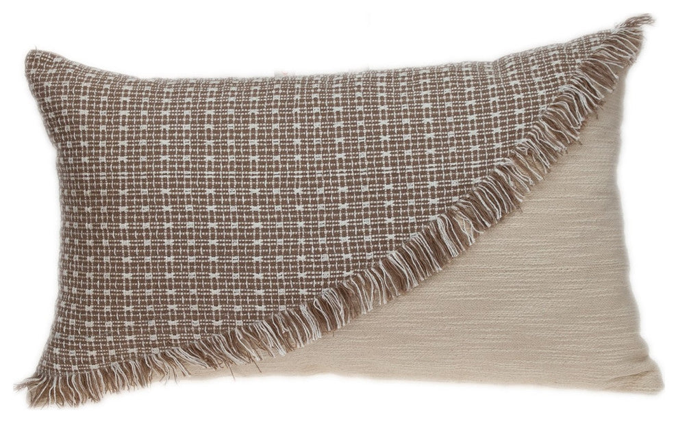 Sandy Beige Textured Throw Pillow
