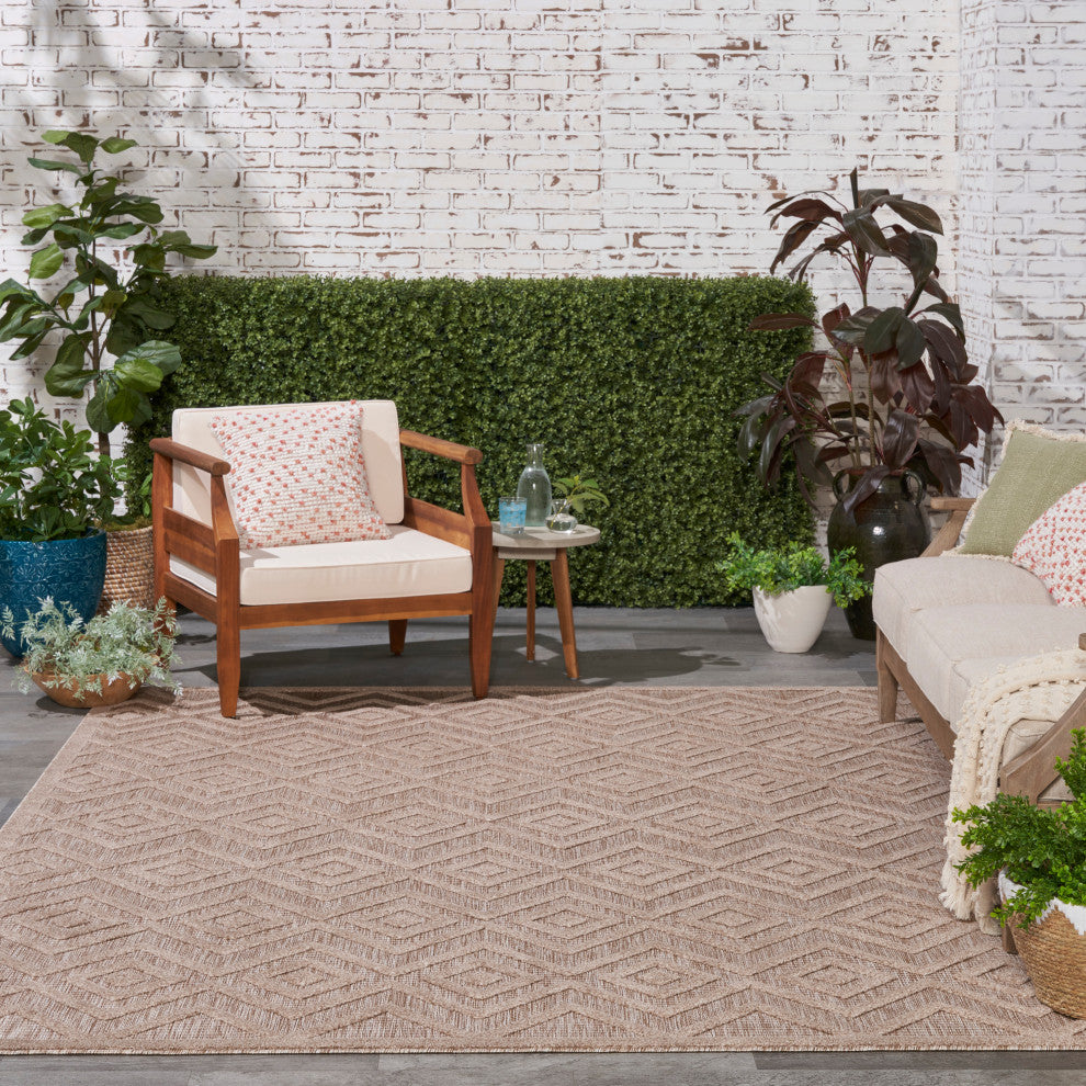 Nourison Versatile 9' x 12' Natural Beige Modern Area Rug