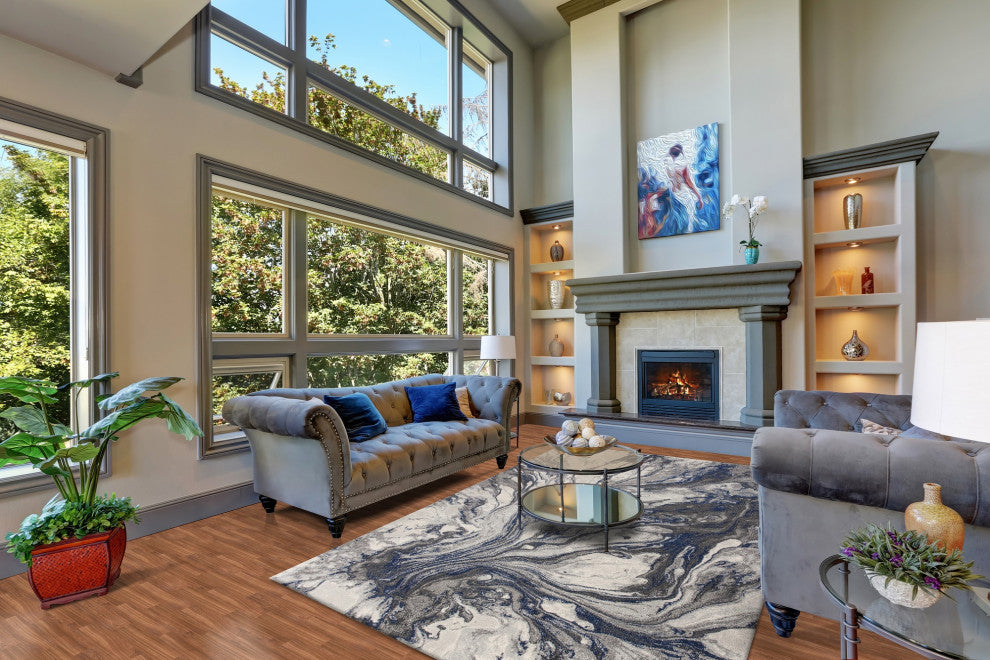 Illusions 6202 Gray Watercolors Rug, 7'10"x10'10"