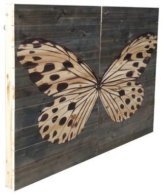 Two Piece Graceful Butterfly Wood Plank Wall Art