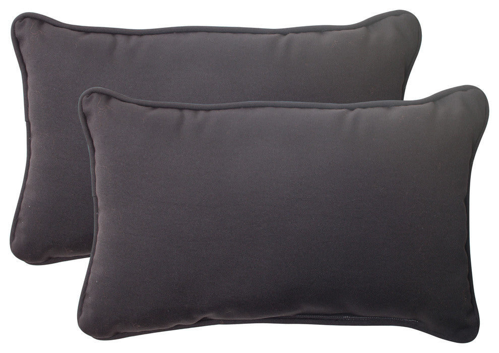 Fresco Rectangle Throw Pillow, Set of 2, Black
