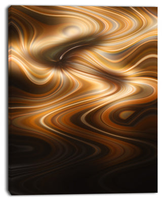 "Brown Curved Waves Texture" Abstract Digital Canvas Print