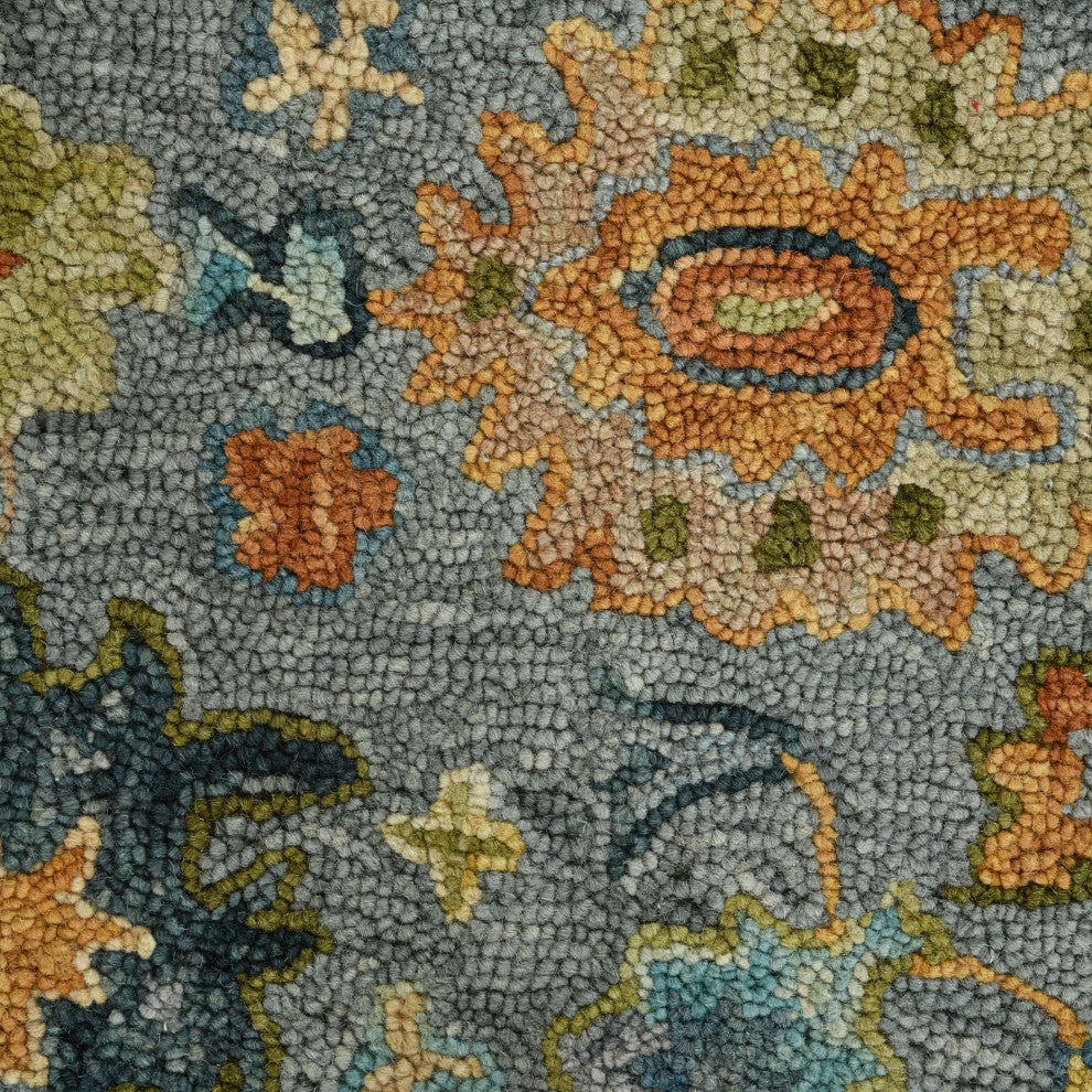 Jackson Traditional Gray Hand-Hooked Area Rug 3'6" x 5'6"