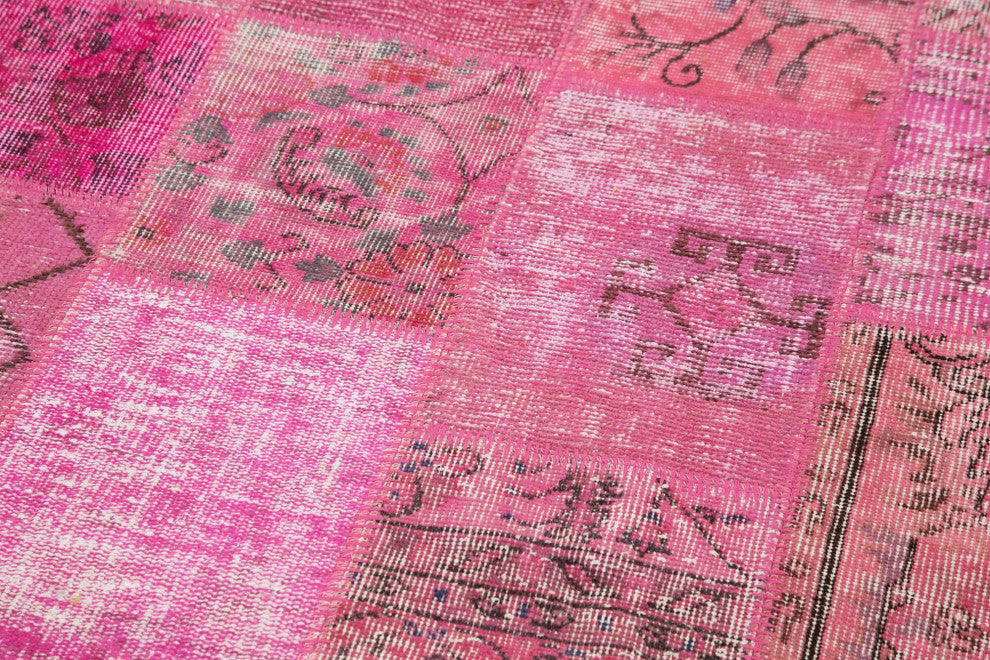 Rug N Carpet - Handmade Anatolian 6' 6" x 6' 6" Contemporary Round Patchwork Rug
