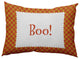 Halloween Boo Checks Accent Pillow, Rust, 14"x20"