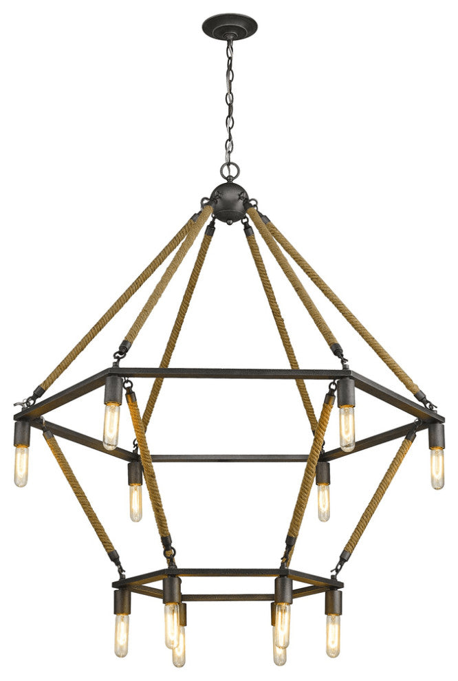 Holden 12-Light Antique Gray Wagon Wheel Chandelier