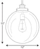 Progress Lighting P5328-104 Penn 1-Light Large Pendant, Polished Nickel, Polishe
