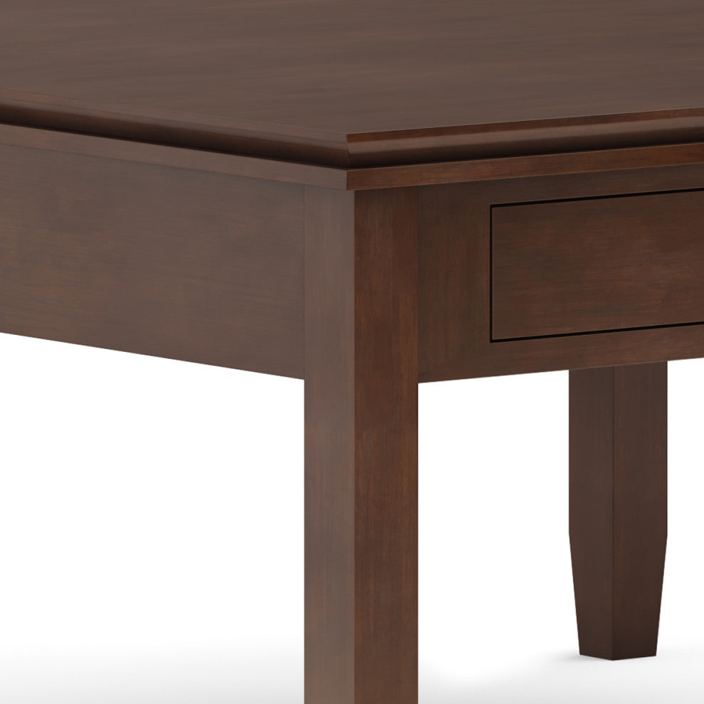 Artisan SOLID WOOD Square Coffee Table, Russet Brown