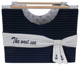 HomeRoots Set of 3 Blue and White Nautical Open Storage Boxes