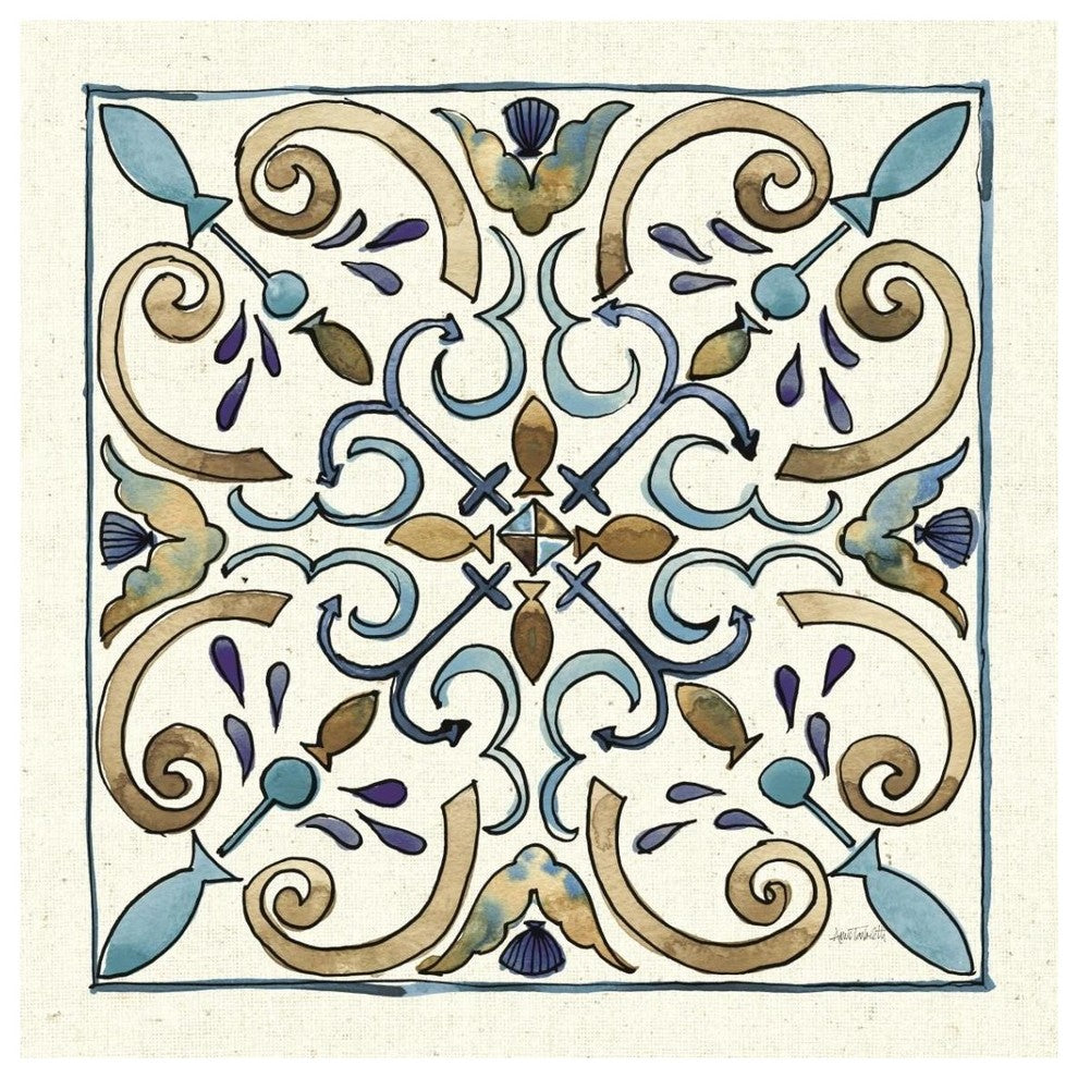 "Coastal Breeze Tile I" Digital Paper Print by Anne Tavoletti, 38"x38"