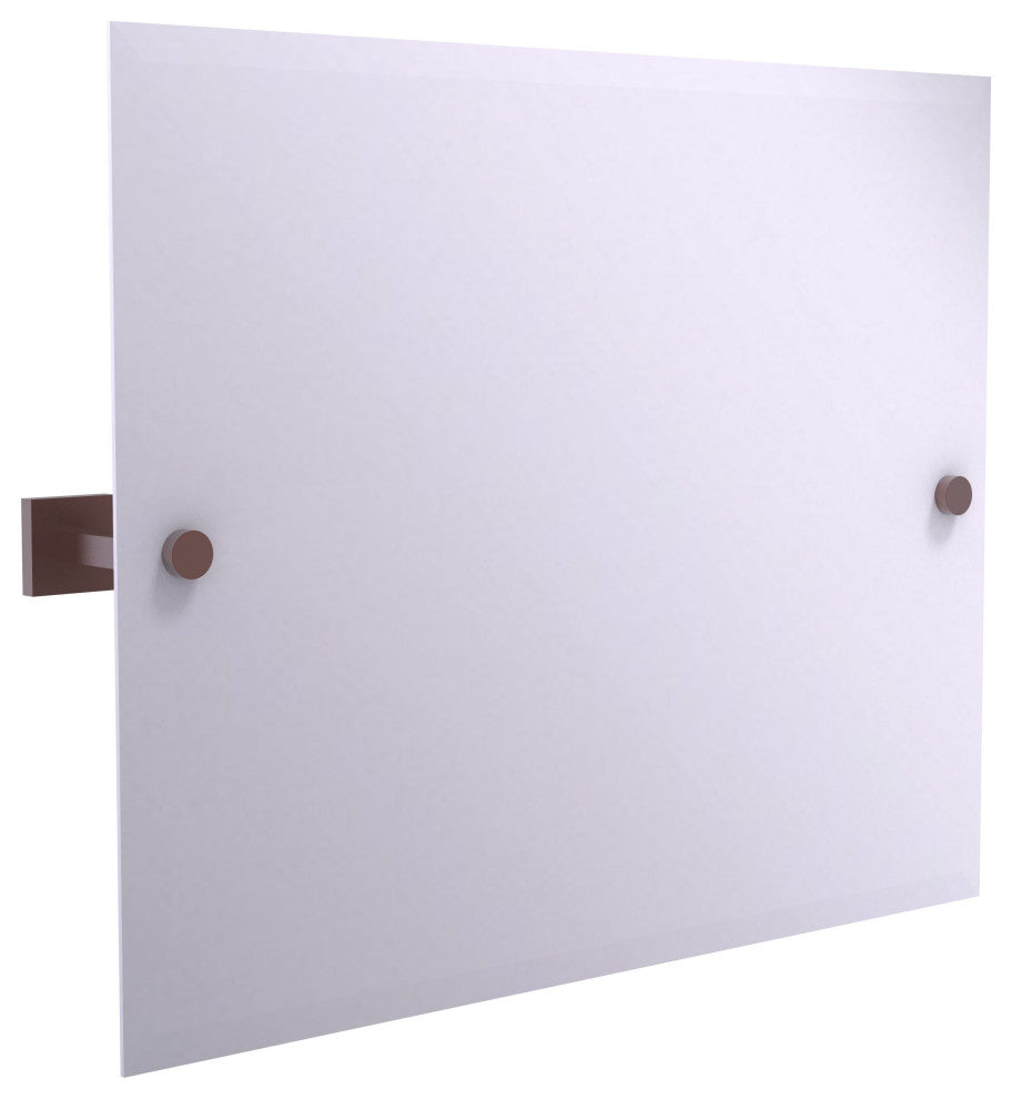 Montero Contemporary Frameless Landscape Beveled Tilt Mirror, Antique Copper