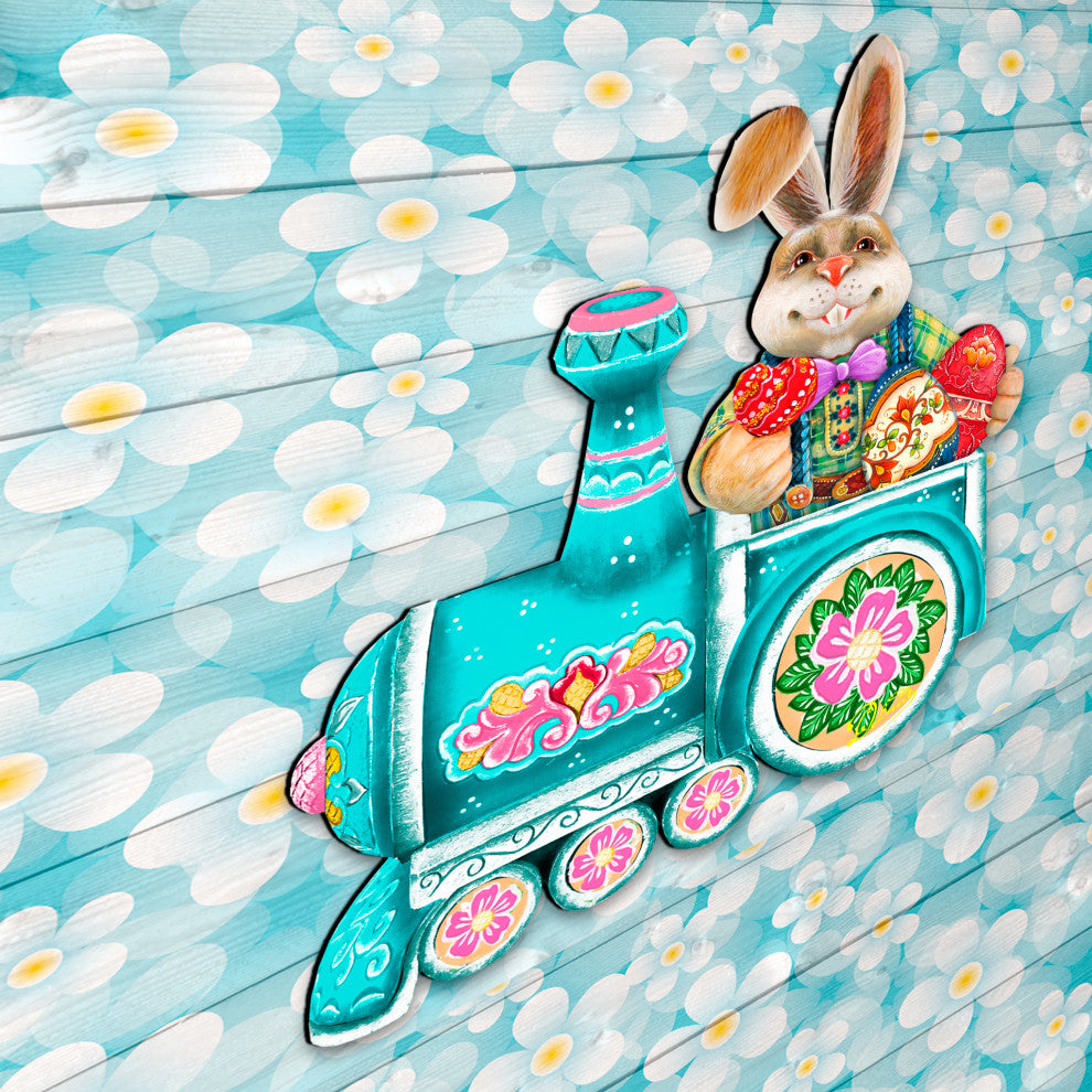 Village Train Ride Bunny Wood Set of 2