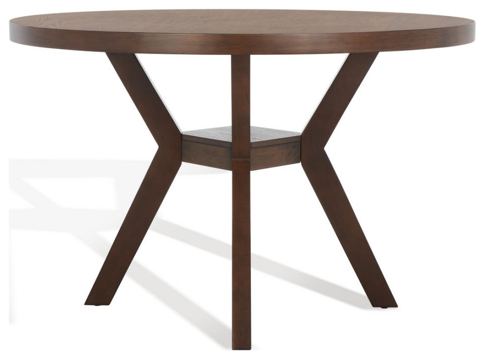 Safavieh Couture Luis Round Wood Dining Table, Medium Oak
