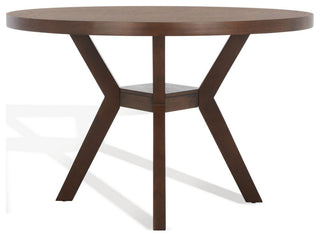 Safavieh Couture Luis Round Wood Dining Table, Medium Oak