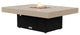 Rectangular Fire Pit Table, 48x36, Propane, Beige Top, Black
