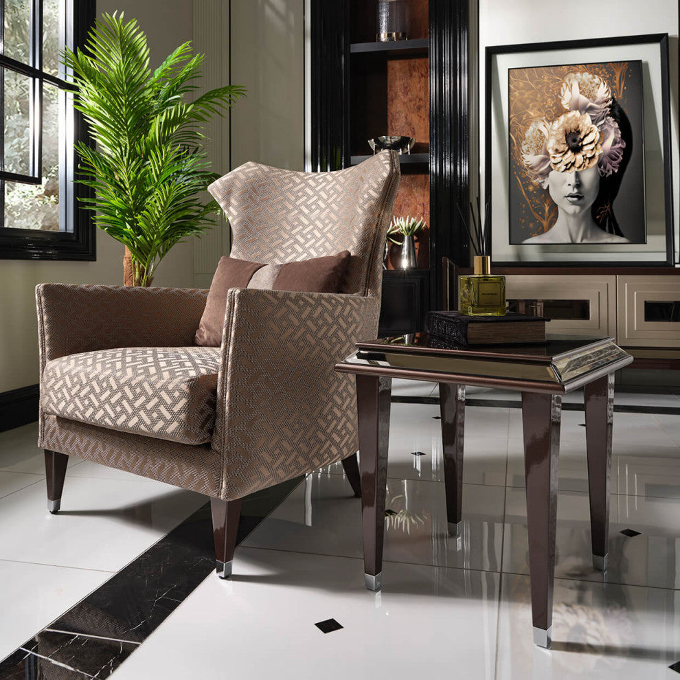 Lousanne Side Table Glossy Mocha Sand