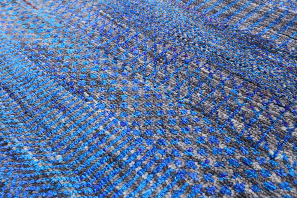 2' 7" X 11' 11" Runner Super Savannah Gabbeh Wool and Silk Handmade Rug Q6094
