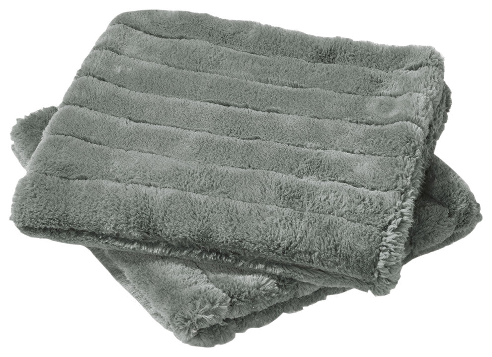 Super Mink Throw Pillow Covers Set of 2, Silver Grey, 14''x26''