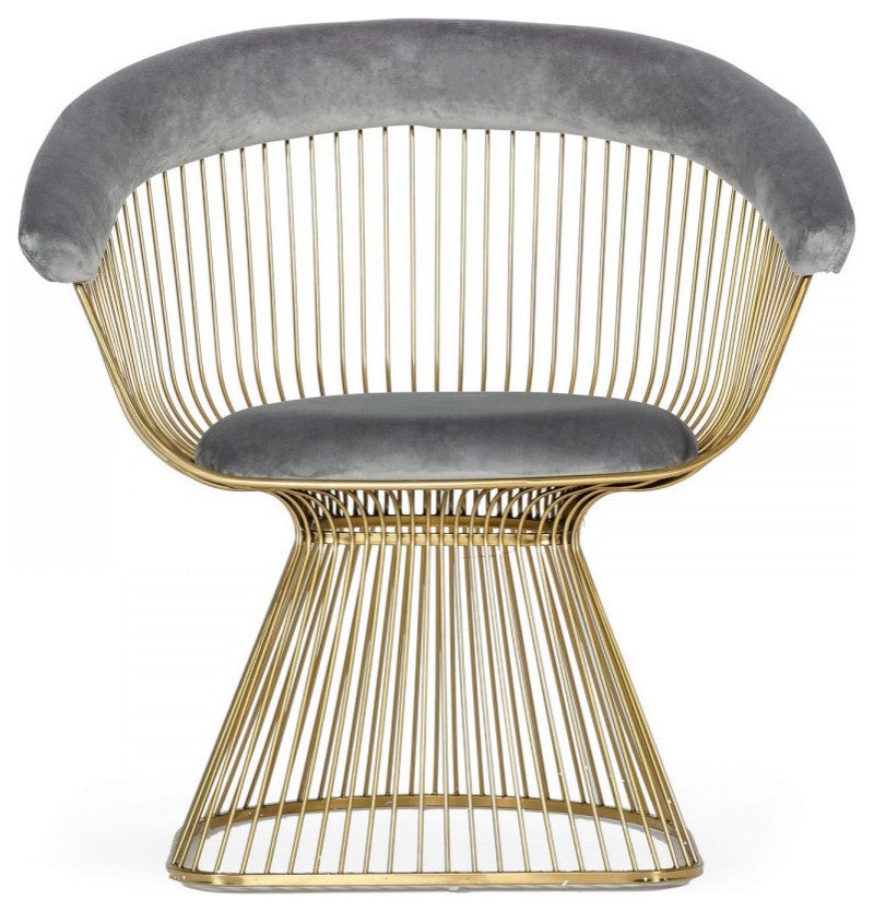 Swell Gold Dining Chair Arm Chair, Gray