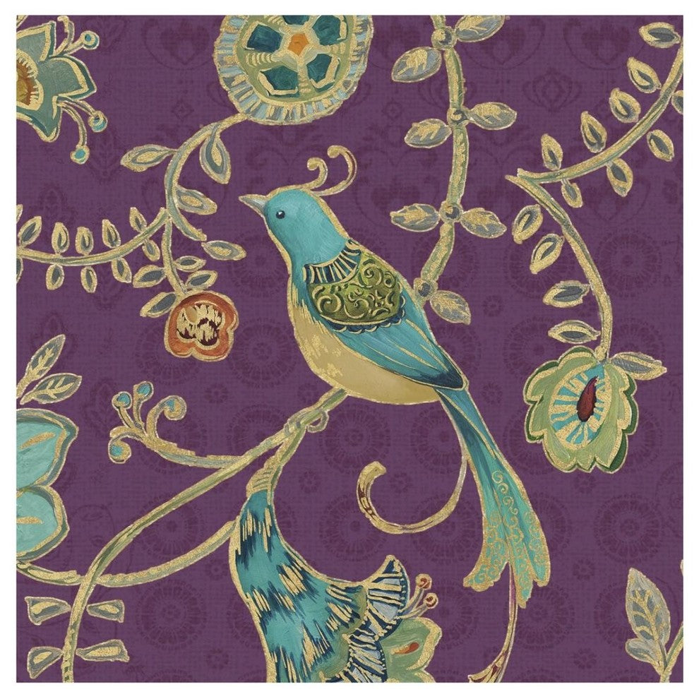 "Bohemian Wings VI Aubergine" Digital Paper Print by Daphne Brissonnet, 32"x32"