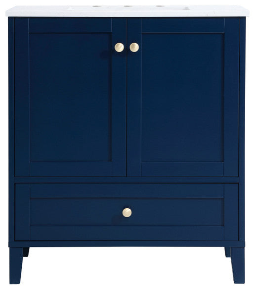 Single 18" Bathroom Vanity (Blue), Blue, 30