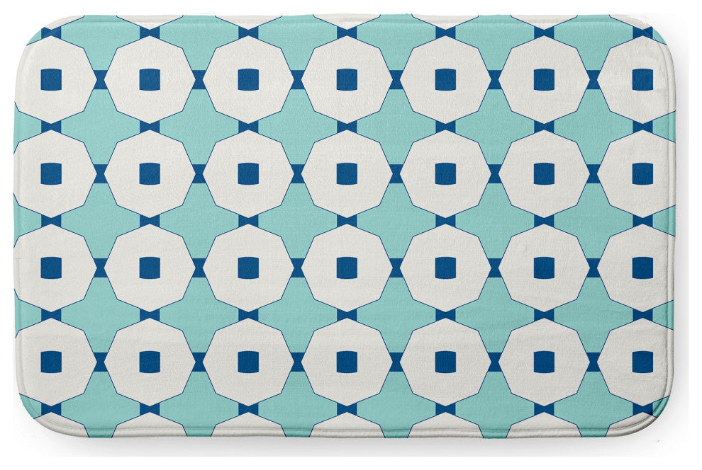 34" x 21" Button Up Bathmat, Light Blue
