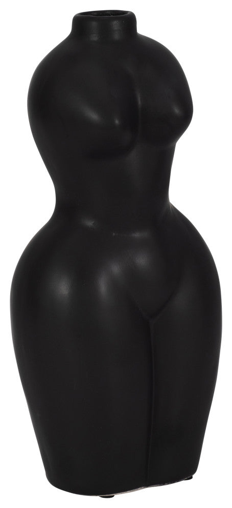 Dol, 12"H Torso Vase, Black