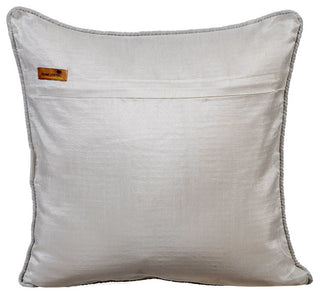 Gray Decorative Pillow Covers 12"x12" Silk, In Two Minds