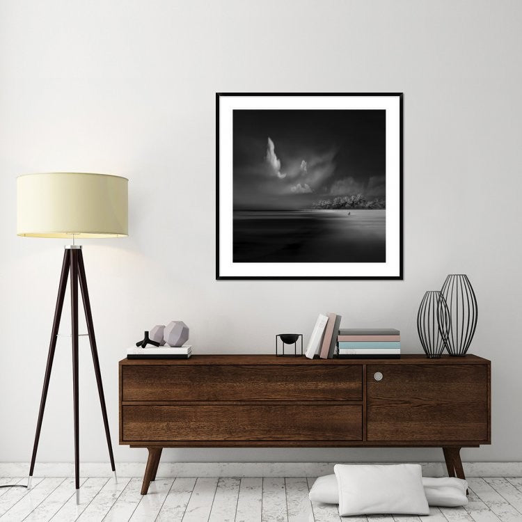 "Sea Shore View" Framed Digital Print by Antonyus Bunjamin (Abe), 44x44"