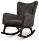 Logan Modern Indoor Livingroom Fabric Rocking Accent Chair in Gray