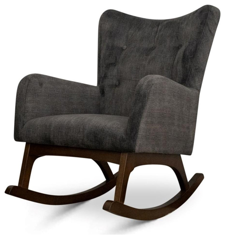 Logan Modern Indoor Livingroom Fabric Rocking Accent Chair in Gray
