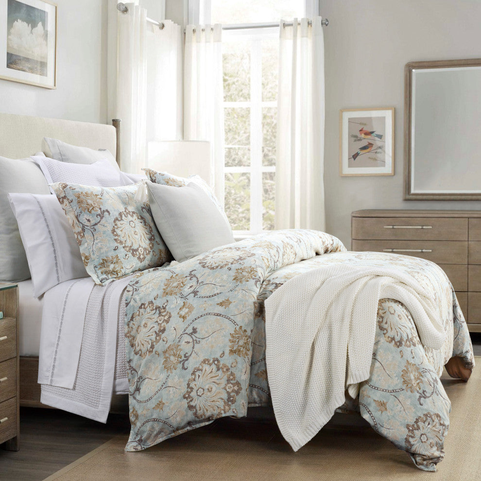 3-Piece Dalia Floral Victorian Comforter Set, Super King