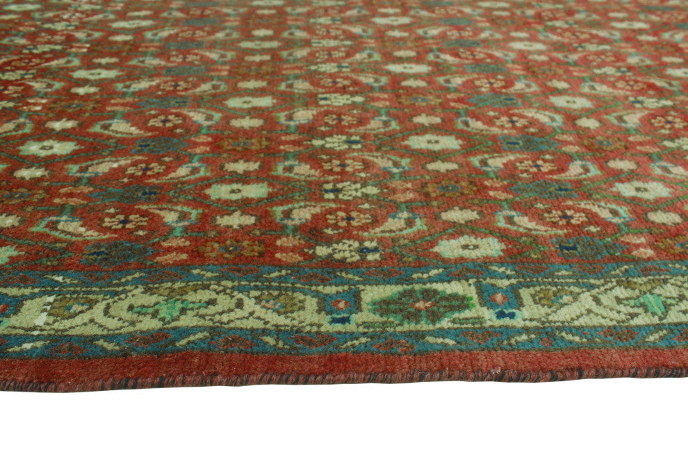 Vintage Distressed Anne Rust/Ivory Runner, 3'3x9'7