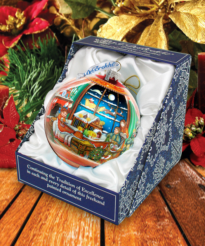 Hand Painted Scenic Glass Ornament Ball, Limited Edition