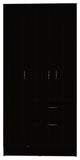 Ramblas Bedroom Armoire with 2 Cabinets, Drawer, and Upturned Drawer, Black