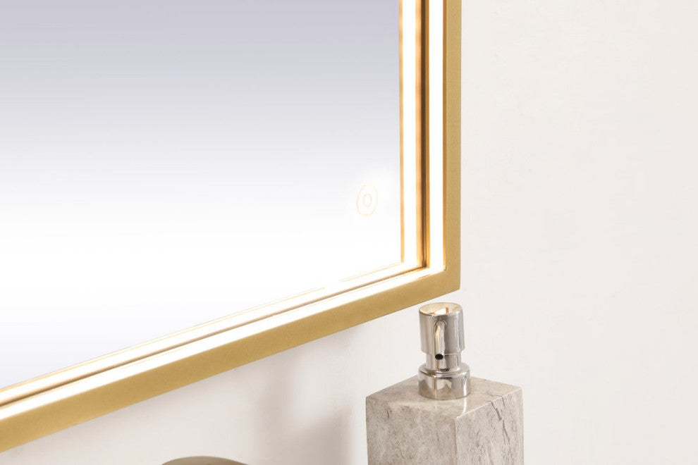 Modern Brass Led Mirror