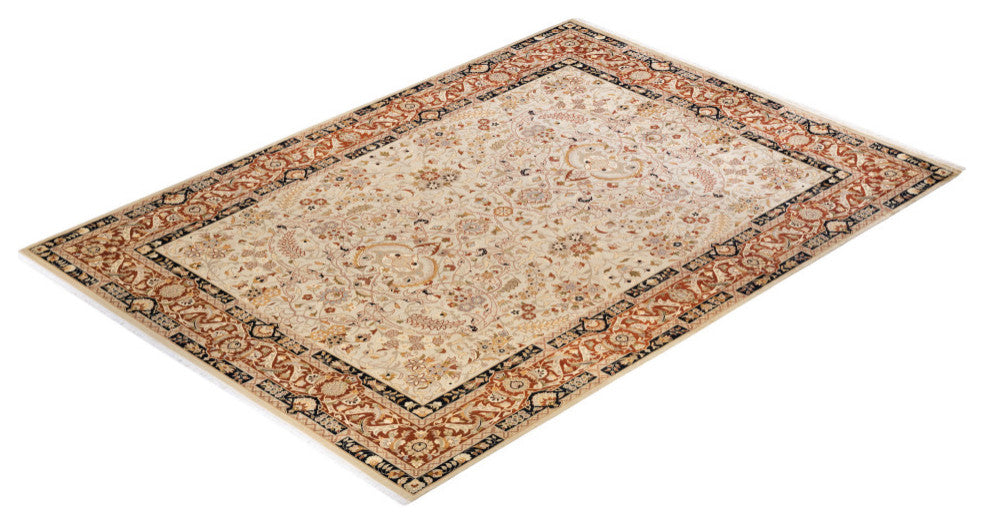 Vadodara, One-of-a-Kind Hand-Knotted Area Rug Ivory, 9'0"x12'5"