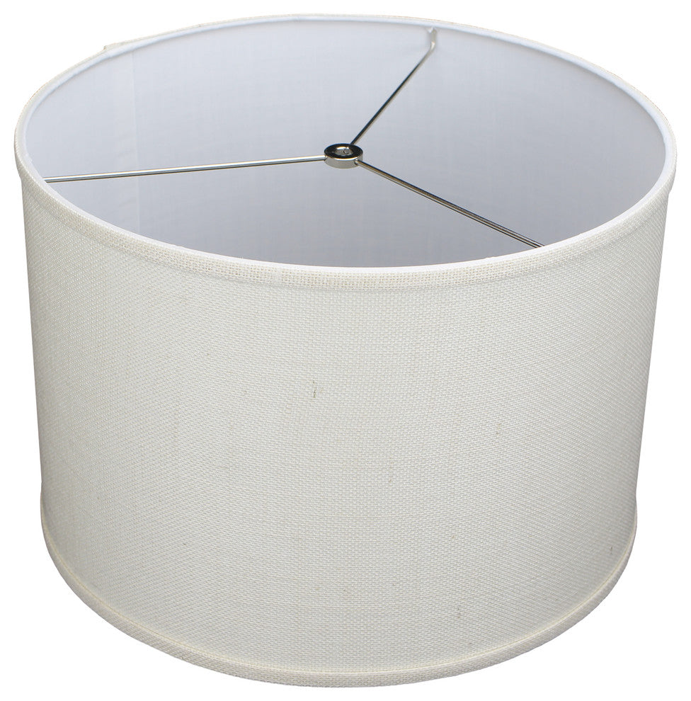 Fenchel Shades 16"x16"x11" Spider Attachment Drum Lamp Shade, Burlap Off W