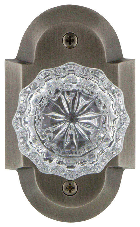 Double Cottage Plate With Crystal Knob, Antique Pewter