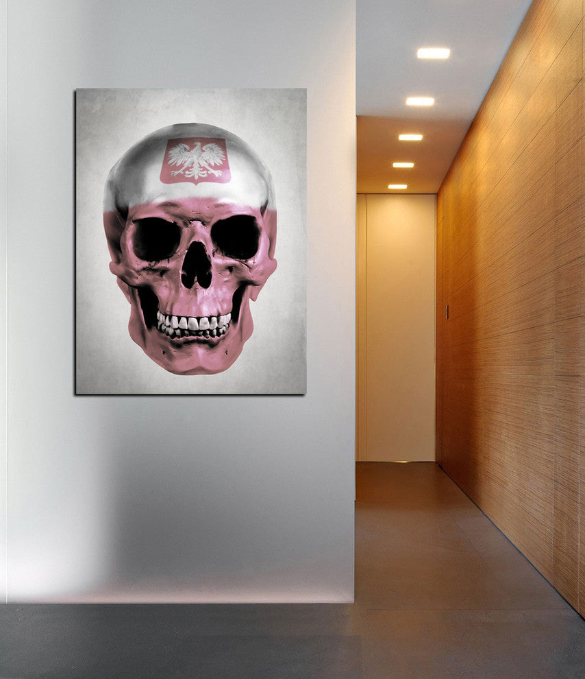 Cortesi Home "Polish Skull-Gray" by Nicklas Gustafsson, Giclee Canvas, 12"x16"