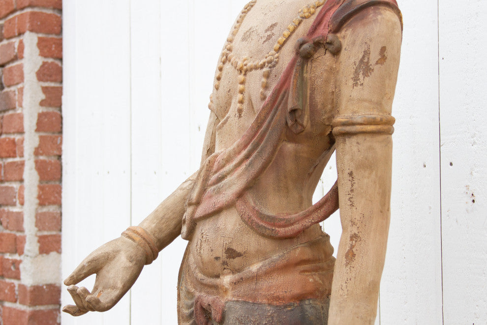 Rare Standing Antique Quan Yin Statue