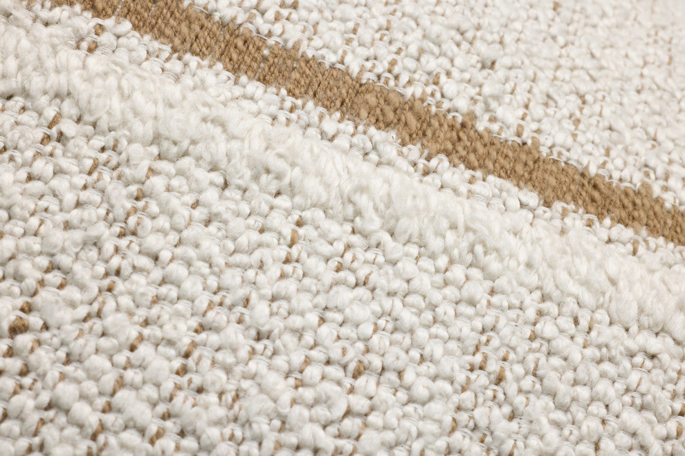 Loloi PLL0192 Ivory / Rustic Brown 22'' x 22'' Cover Only