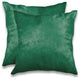 18"x18" Torino Cowhide Pillows, Set of 2, Verde